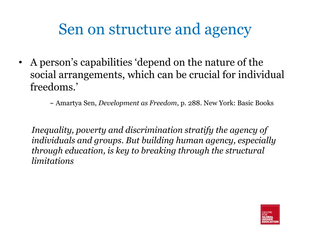 sen on structure and agency