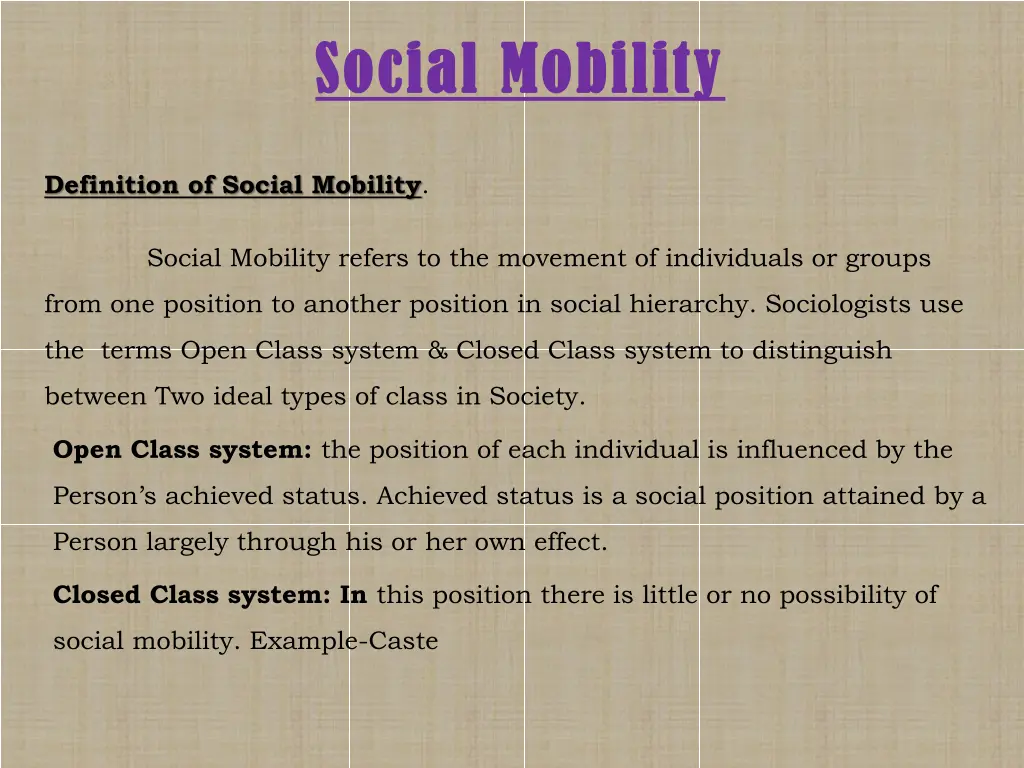 social mobility social mobility