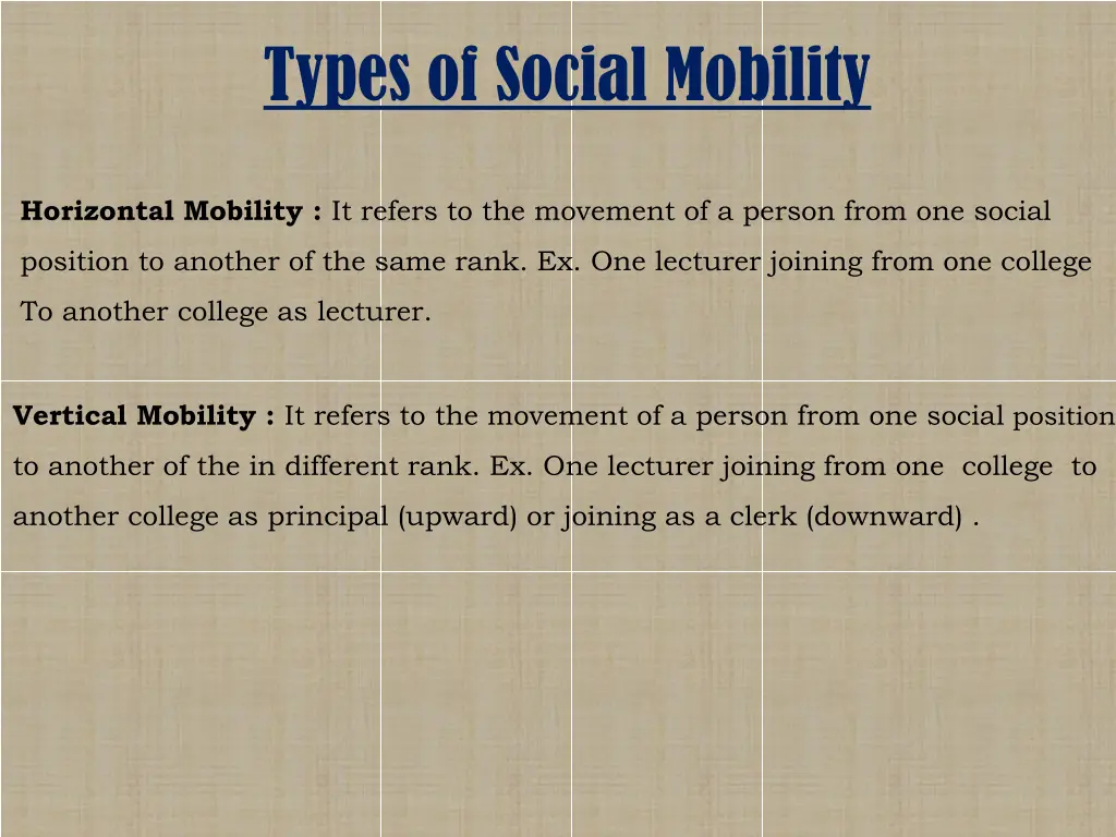 types of social mobility