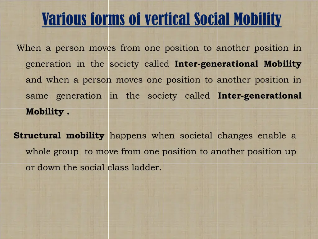 various forms of vertical social mobility 1
