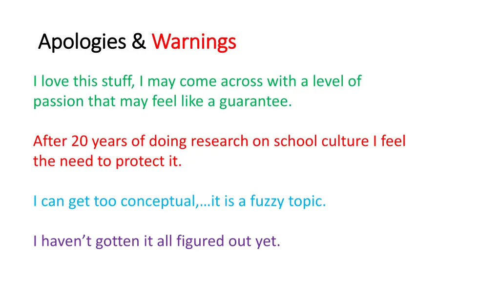 apologies apologies warnings