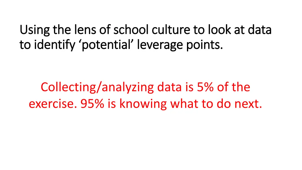 using the lens of school culture to look at data
