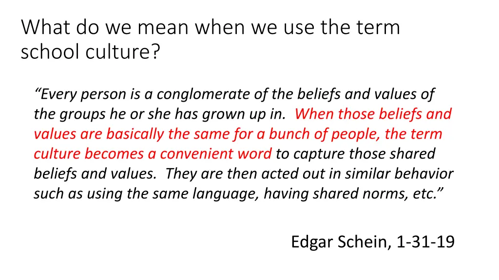 what do we mean when we use the term school