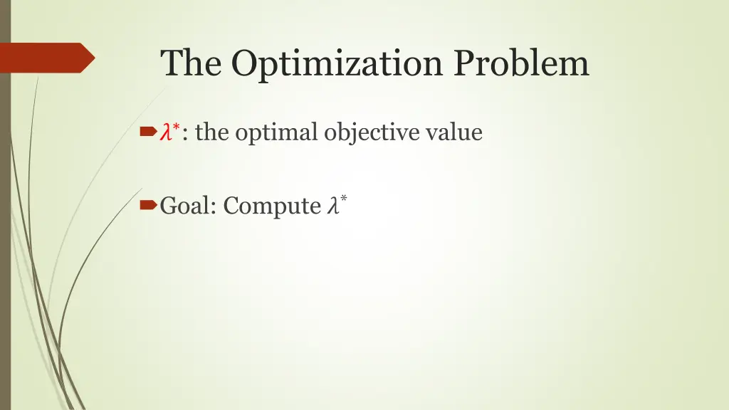 the optimization problem 1