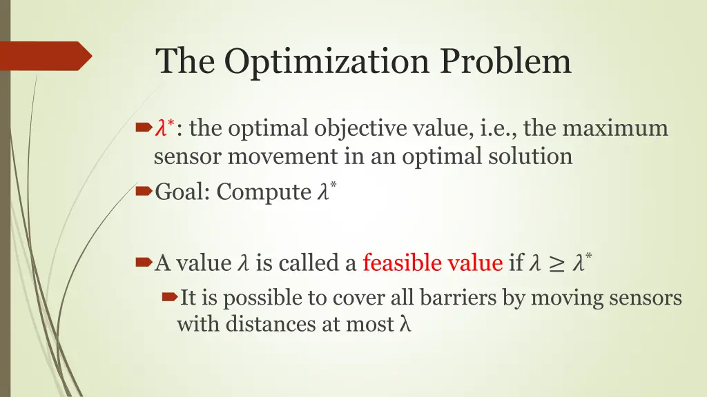 the optimization problem