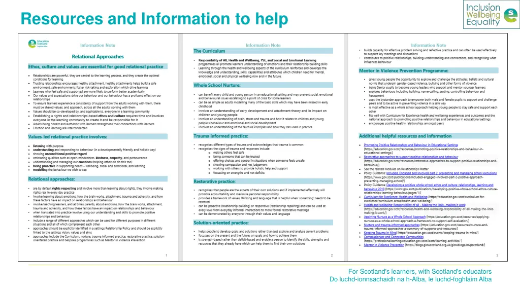 resources and information to help