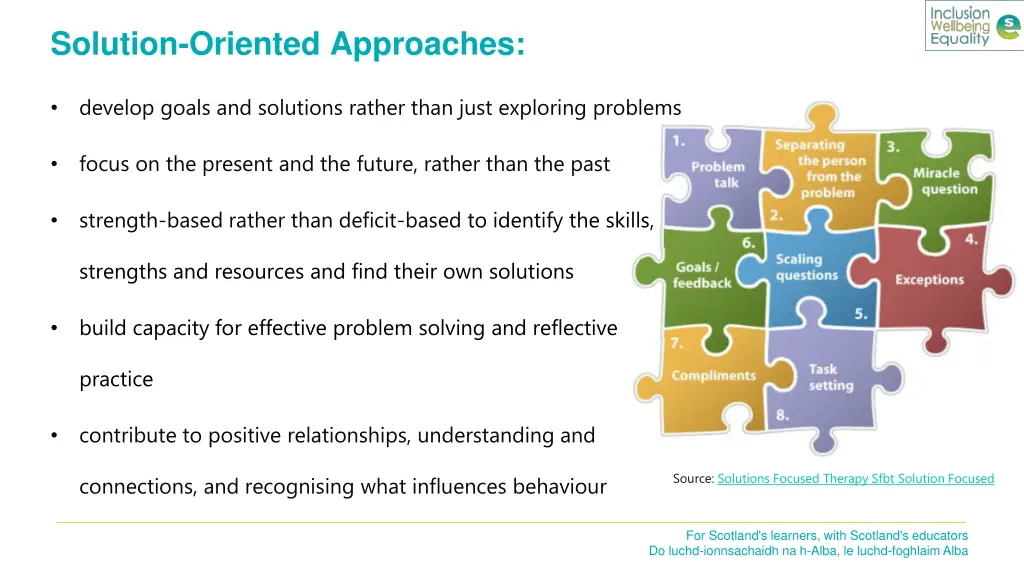 solution oriented approaches