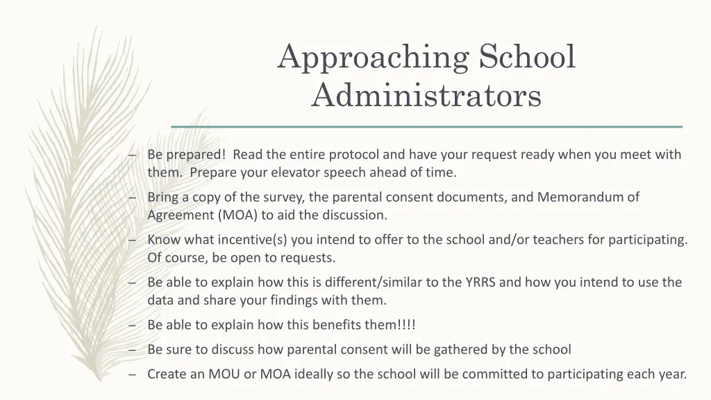 approaching school administrators