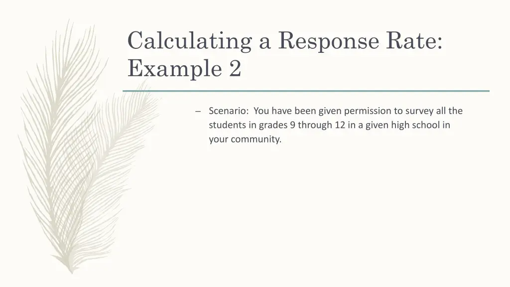 calculating a response rate example 2