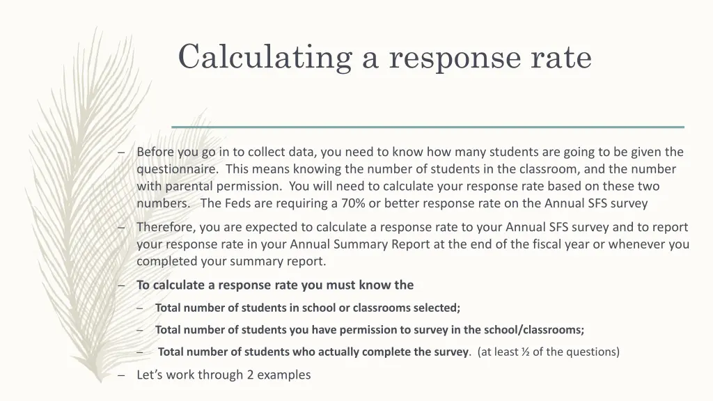 calculating a response rate