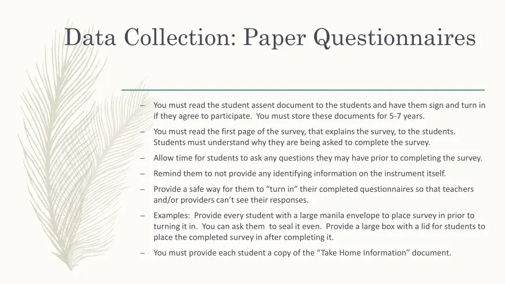 data collection paper questionnaires 1