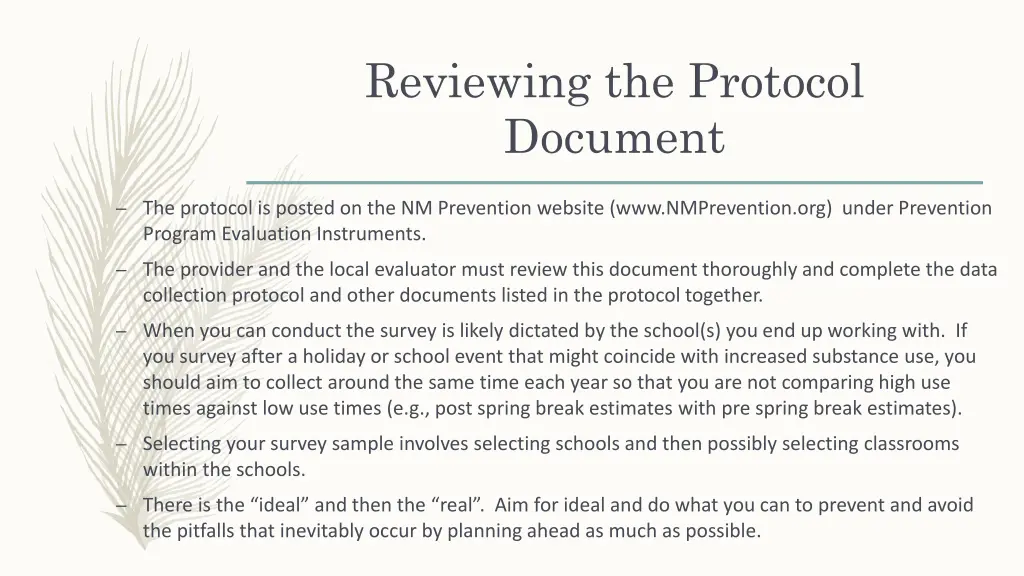 reviewing the protocol document