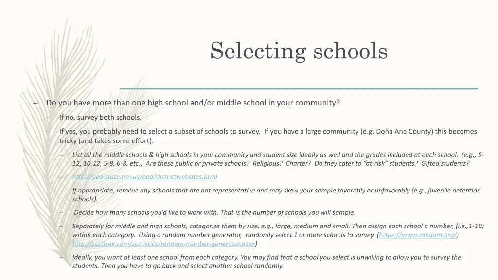 selecting schools