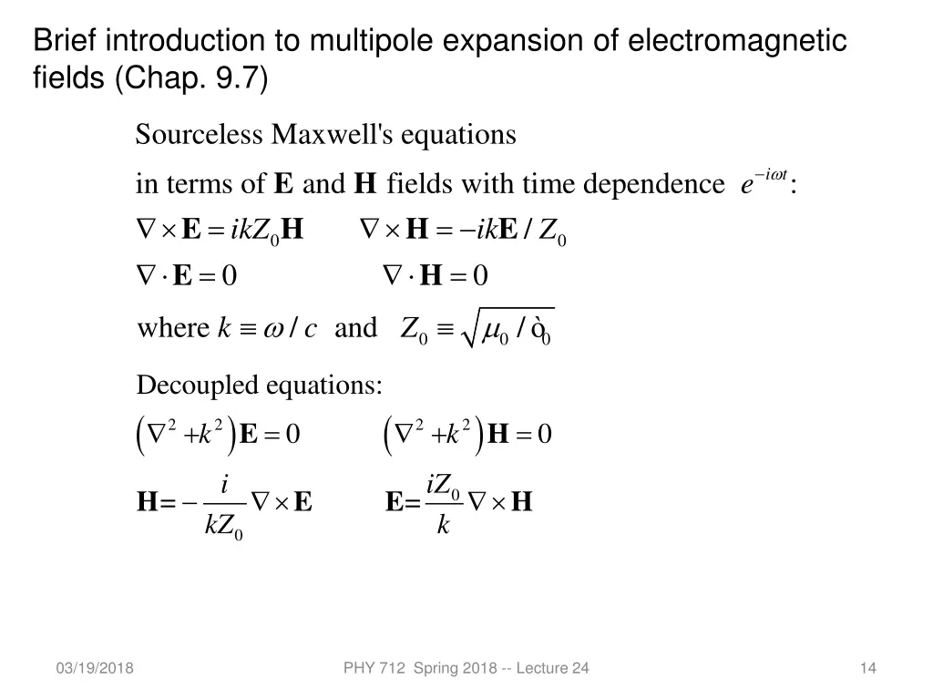 brief introduction to multipole expansion