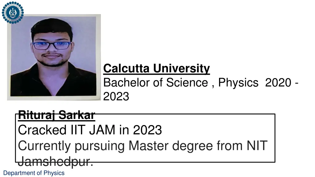 calcutta university bachelor of science physics 9