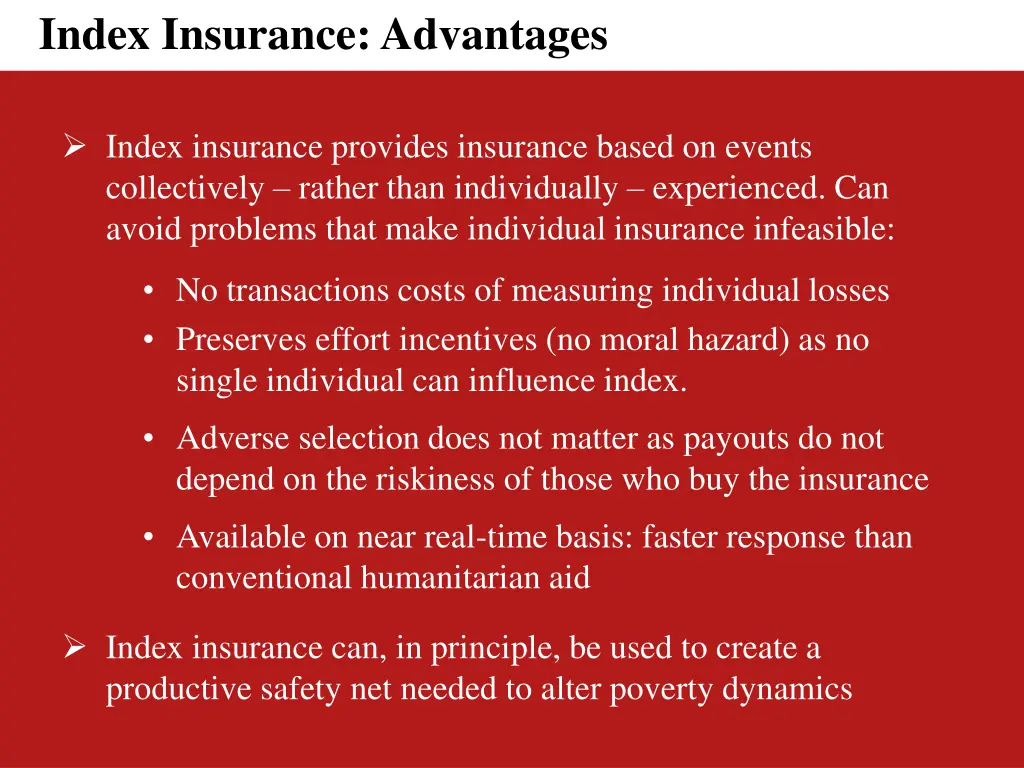 index insurance advantages