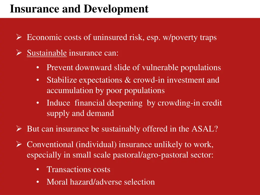 insurance and development