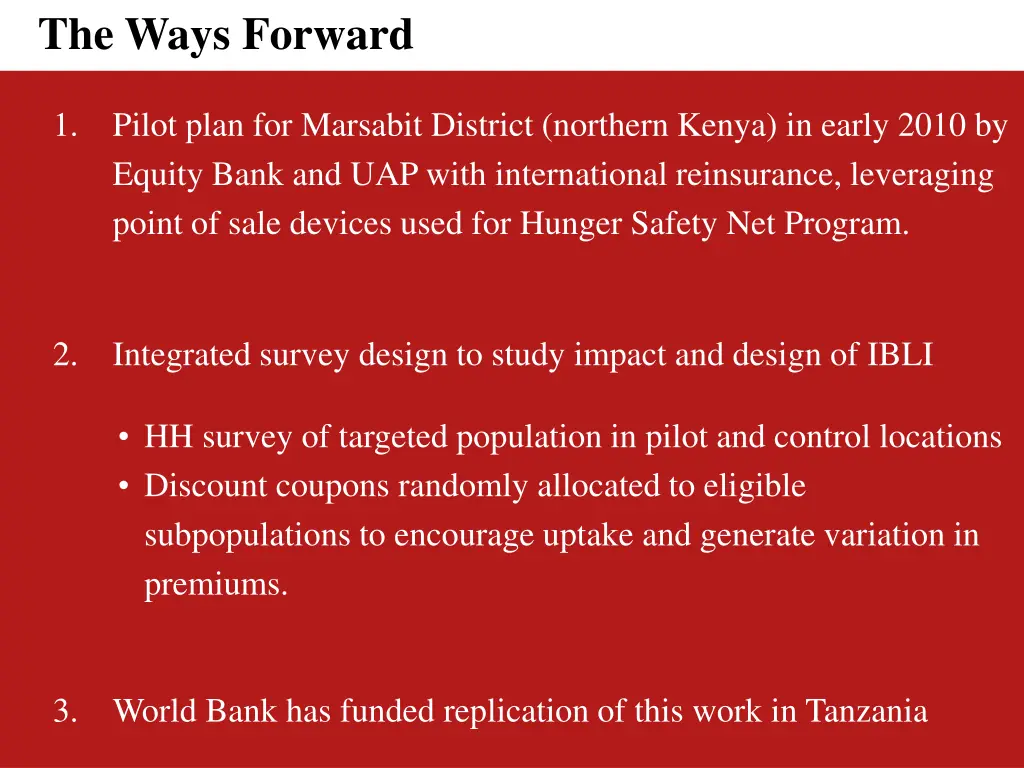 the ways forward