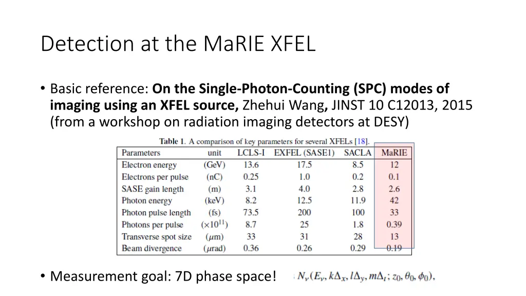 detection at the marie xfel
