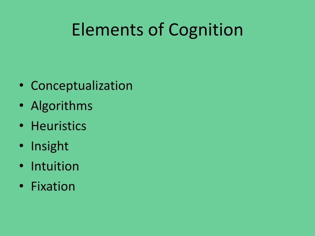 elements of cognition