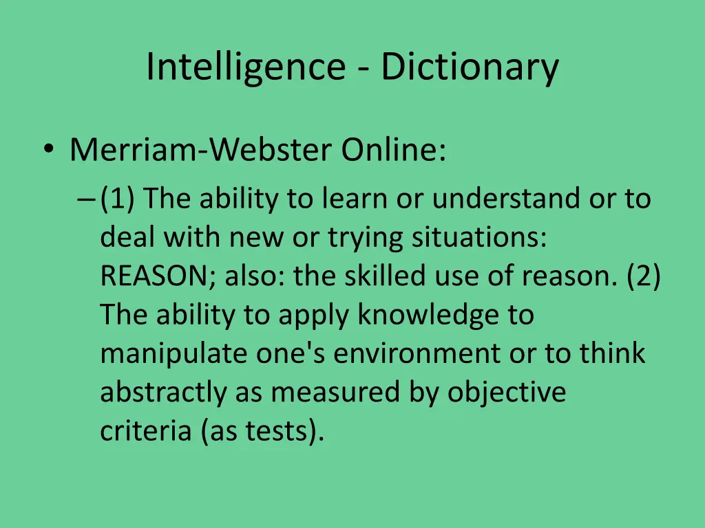 intelligence dictionary