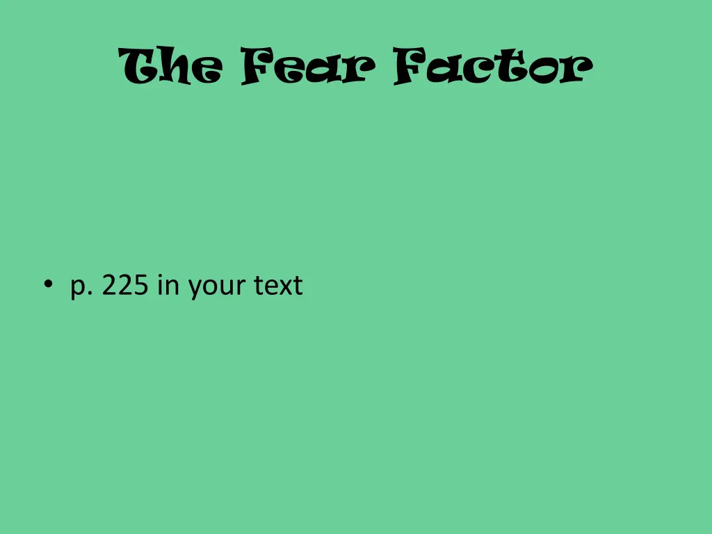 the fear factor