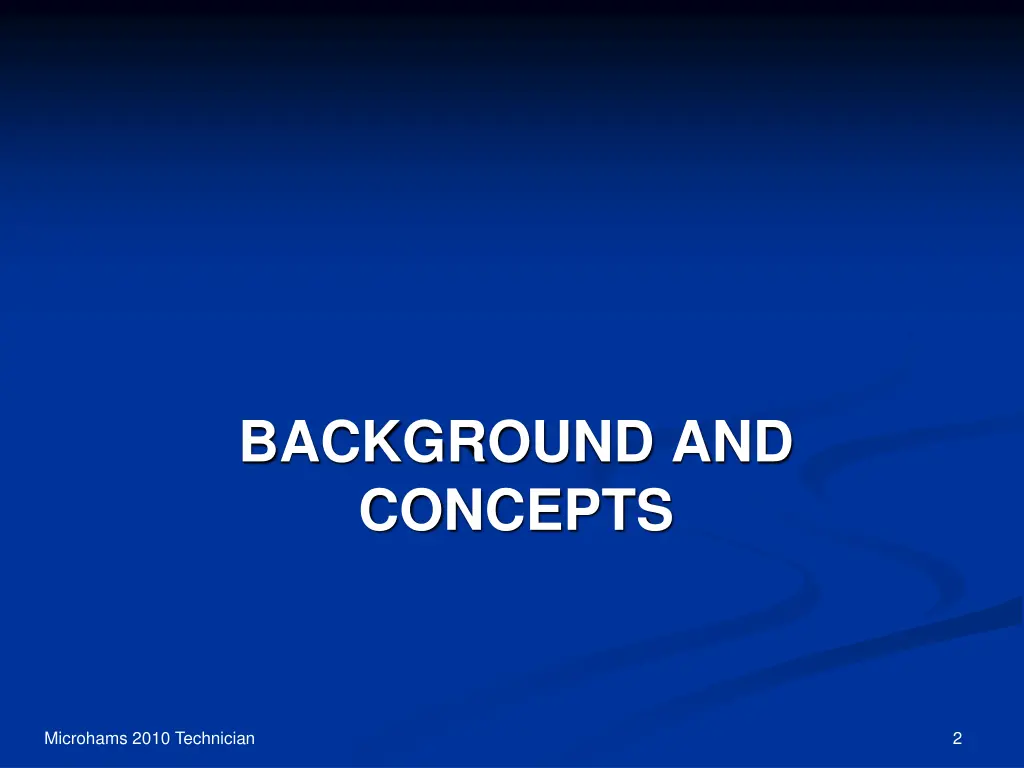 background and concepts