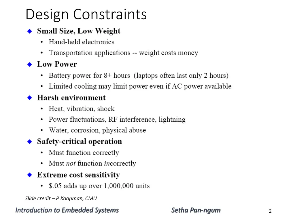 design constraints