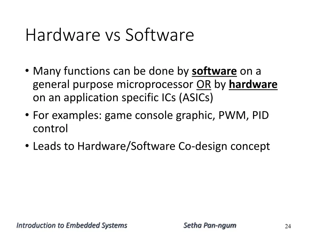 hardware vs software