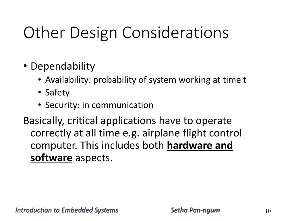 other design considerations 1