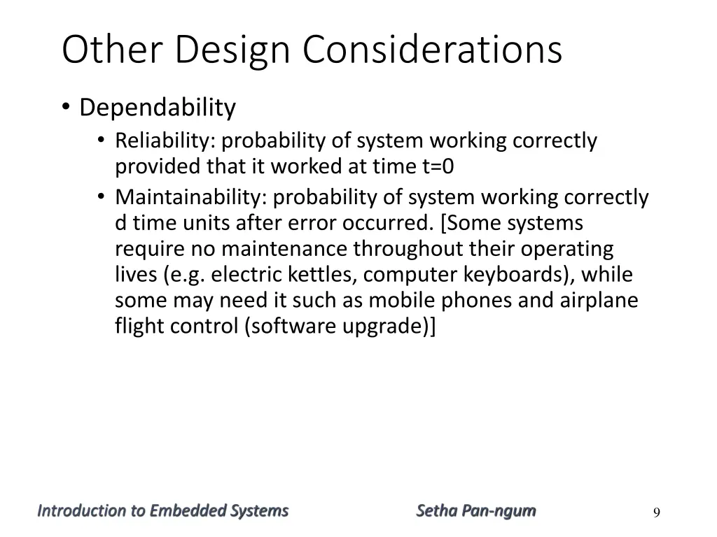 other design considerations