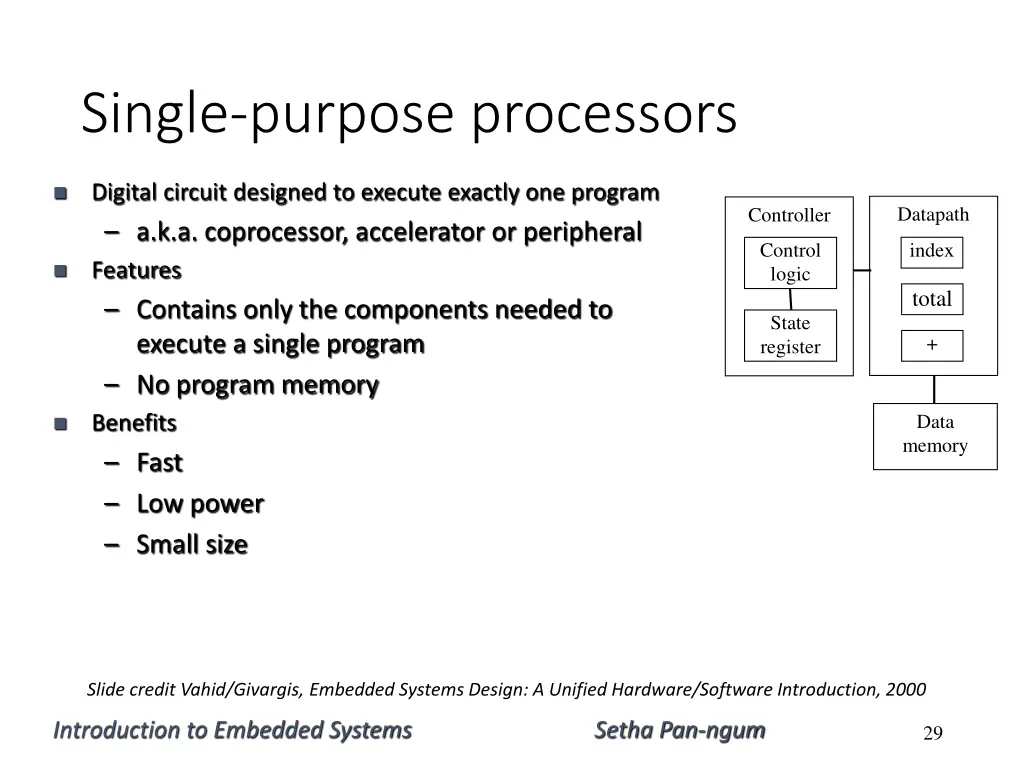 single purpose processors