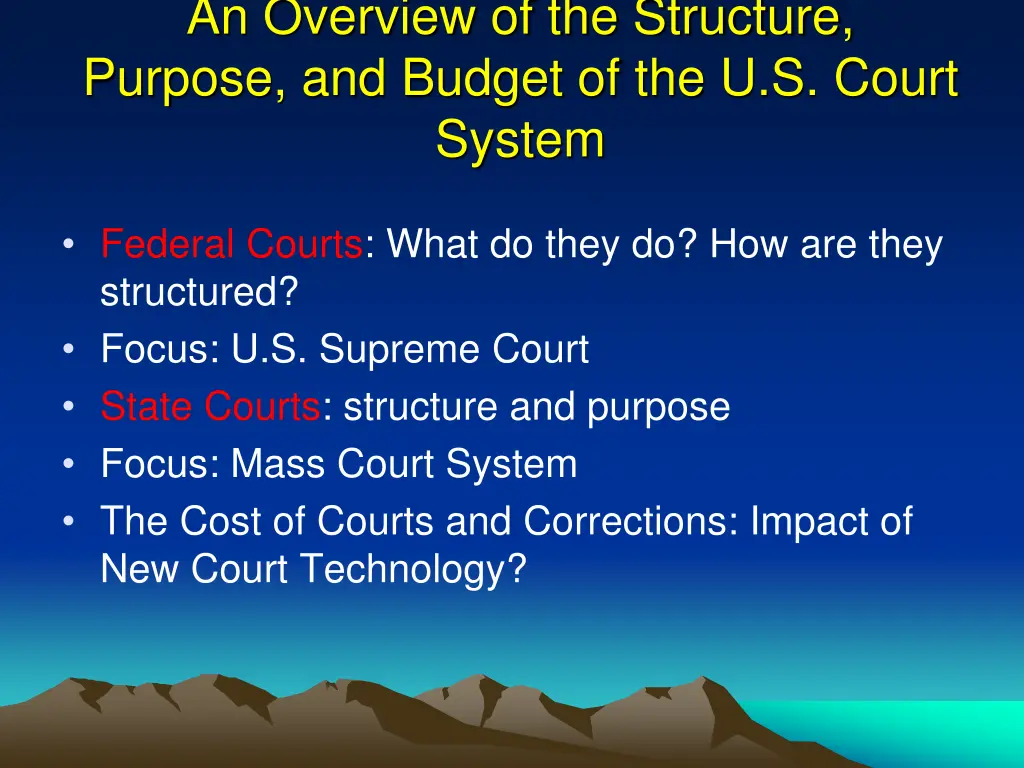 an overview of the structure purpose and budget