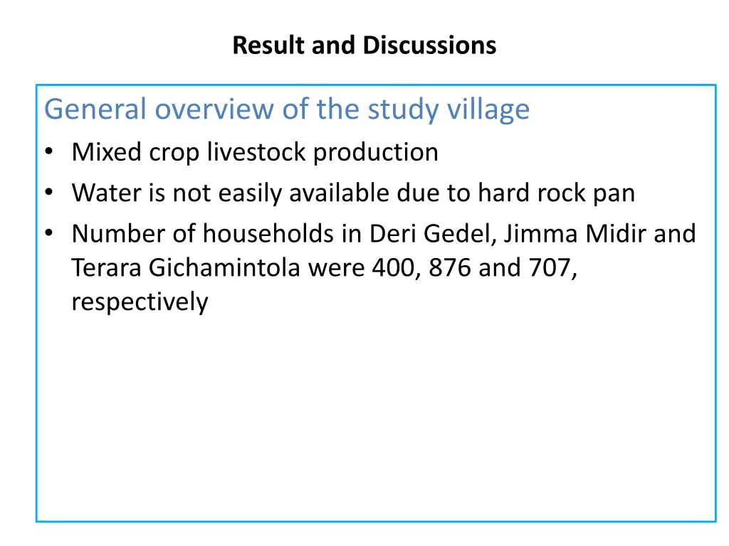 result and discussions