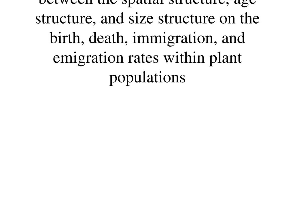 between the spatial structure age structure