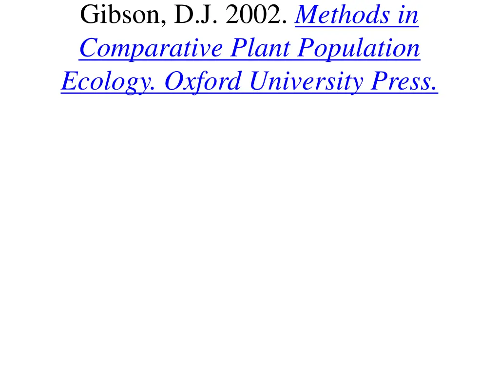 gibson d j 2002 methods in comparative plant