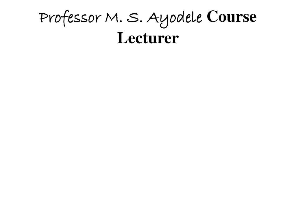 professor m s ayodele professor m s ayodele