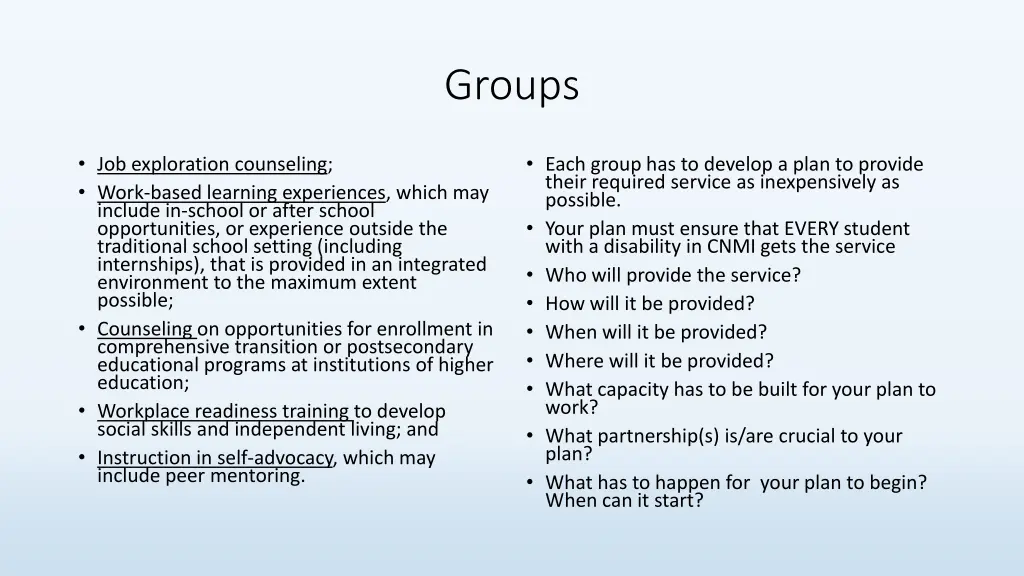 groups