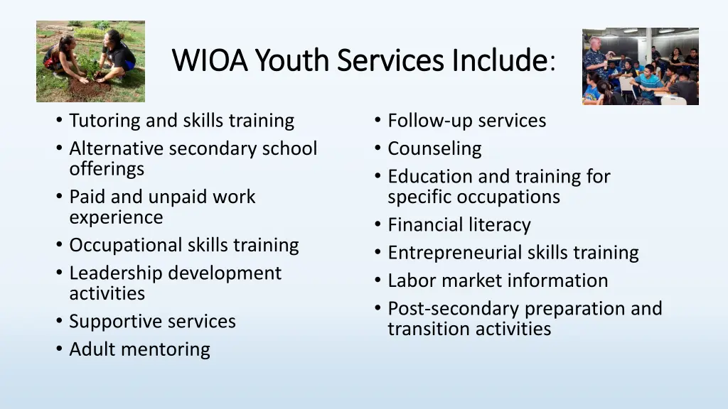 wioa youth services include wioa youth services