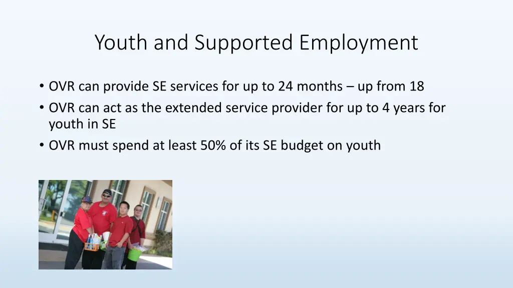 youth and supported employment