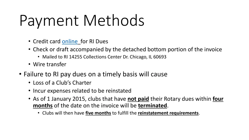 payment methods