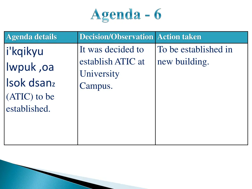 agenda details i kqikyu lwpuk oa lsok dsan z atic