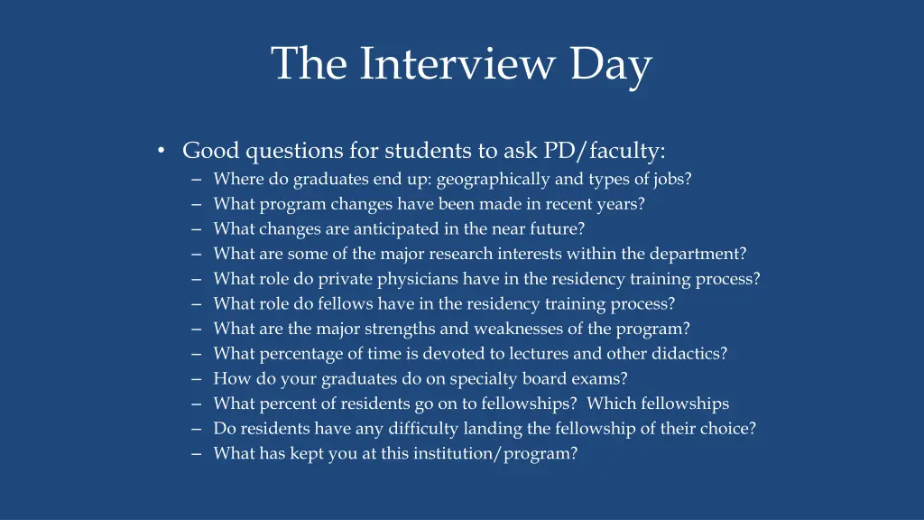 the interview day 2
