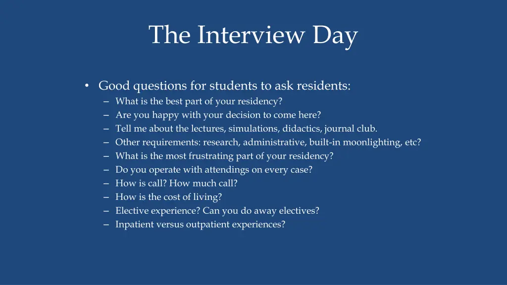 the interview day 3