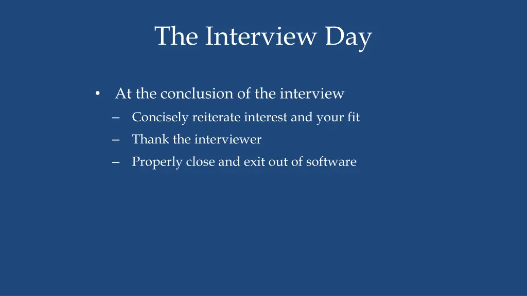 the interview day 5