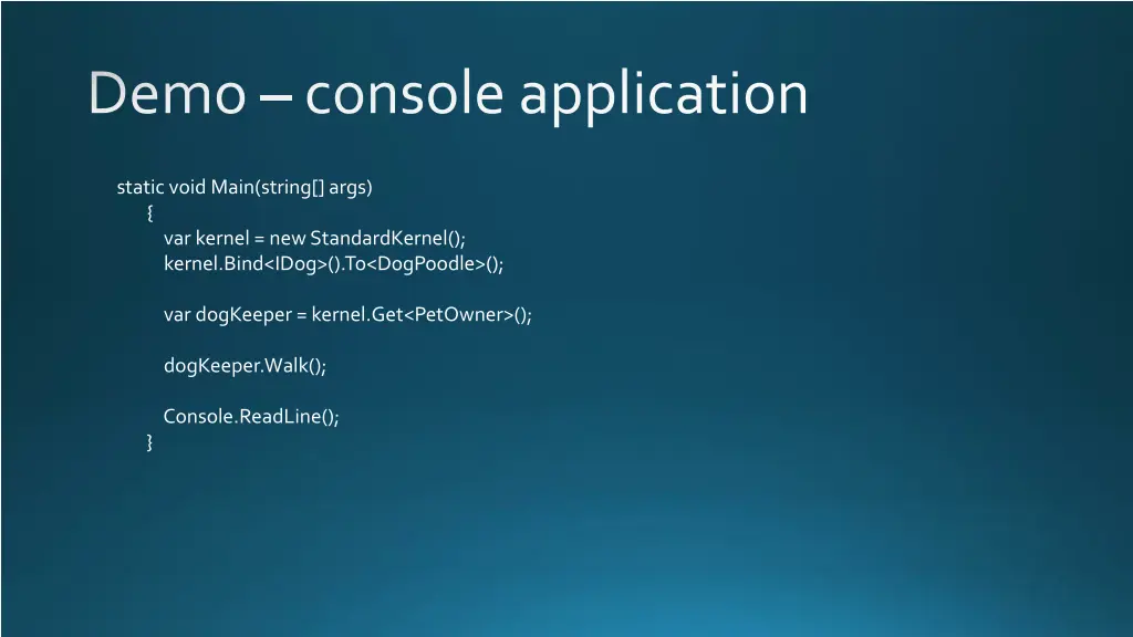 demo console application 1