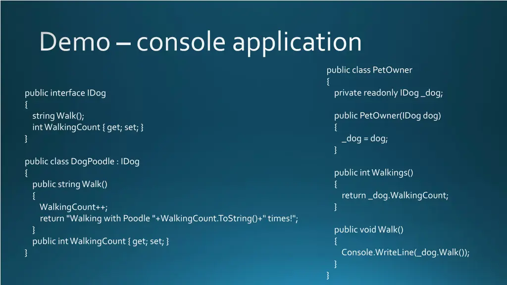 demo console application