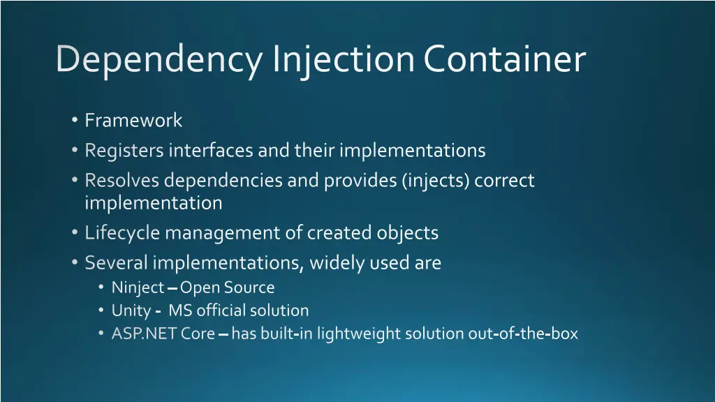 dependency injection container