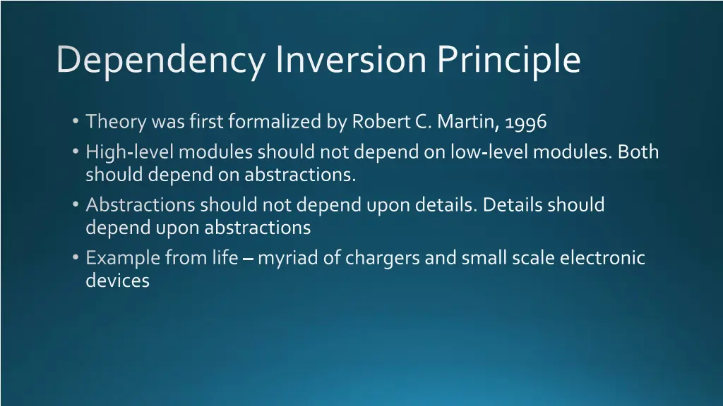 dependency inversion principle
