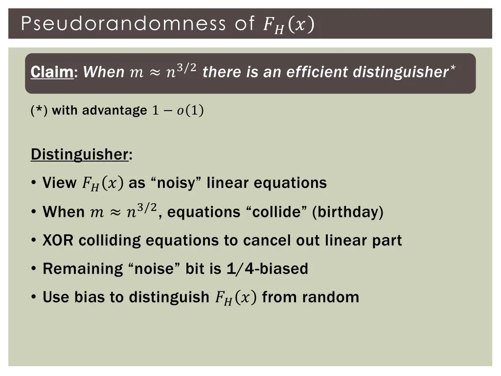 pseudorandomness of